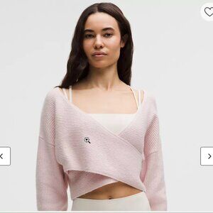 NWT LULULEMON Brushed Cotton Reversible Crossover Sweater Misty Pink size S
